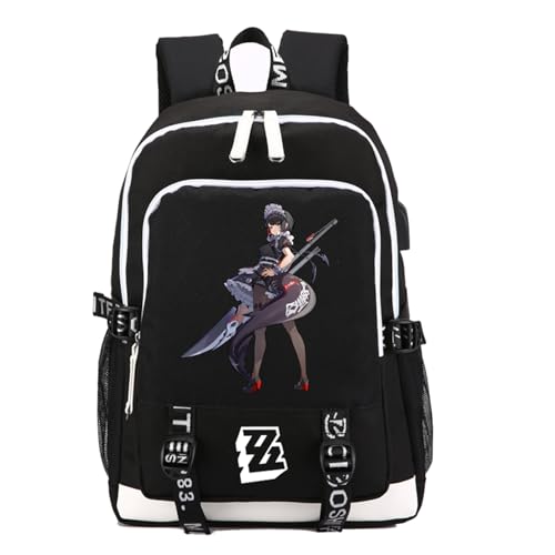 ISaikoy Zenless Zone Zero �o�b�N�p�b�N �f�C�p�b�N �u�b�N�o�b�O �m�[�g�p�\�R���o�b�O �X�N�[���o�b�O USB�|�[�g�t��, �u���b�N3, Medium, �f�C�p�b�N�o�b�N�p�b�N�B