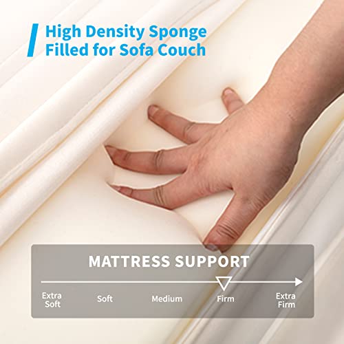 Mjkone Folding Futon Sofa Bed, Modern Convertible Couch For Compact Living Room Office Apartment Space, Modular Sectional Sofa For Resting Camping- Full, Beige #TOP6