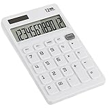EooCoo Desktop Calculator 12 Digit Basic Calculator with Large LCD Display, Solar and Battery Dual P