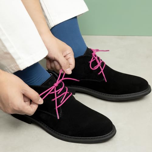 Image of Handshop 3 Pairs Dress Shoe Laces | 3 /32 inch Thin Round Waxed Shoelaces | Polished waxed sheen, tightly woven cotton, secure tie, for oxfords, derbies and chukka boots, 23 inch-63 inch sizes and 15 colors