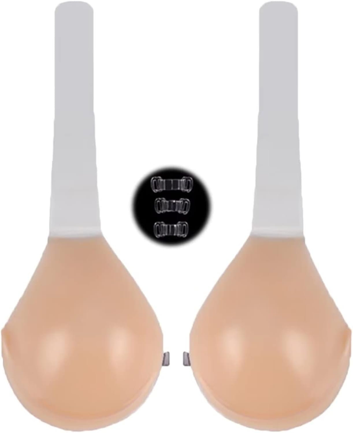 Yunleeb Sujetadores invisibles para mujer con correa ancha, sujetador adhesivo de silicona con sujetadores de elevación con anillos de acero