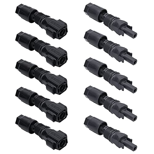 Phoenix Contact Sunclix 5 pares de conectores solares I PV-C3M-S 2,5 4 6 conectores I PV-C3F-S 2,5 4 6 hembra I Negro I Conector Sunclix I para instalaciones solares