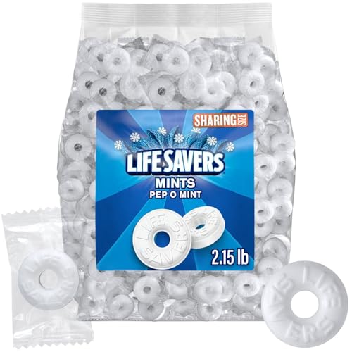 Pep O Mint Hard Candy, 2lb + 2oz Bulk Pack of Mints Individually Wrapped, Bulk Mints for Parties and Events, Ideal Peppermint Candy for Refreshing Breath and Enjoyable Snacking