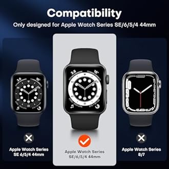 TAURI 2 Pack Waterproof Case for Apple Watch SE/SE2/Series 6/5/4 44mm, with PC Tempered Glass Screen Protector, [IP67 Waterproof Certified] [Overall Protection] Cover for iWatch S6/S5/S4 44mm, Black