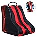 Jorzer Roller Skate Bag Thickened Oxford Shoulder Bag Backpack Roller Skating Storage Bag for Roller Skates Ice Skates Adults Kids Red.