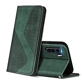 ZONNAVI Hülle für Oppo A91, PU Leder Handyhülle mit Kartenfächer & Standfunktion, Lederhülle Flip Wallet Hülle Schutzhülle für Oppo A91 (Grün)