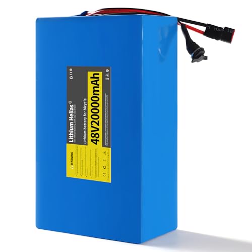Lithium Hellas 48V 20Ah Ebike Battery 1 Pack, 48 Volt Electric Bike Battery Replacement with 2A Fast...