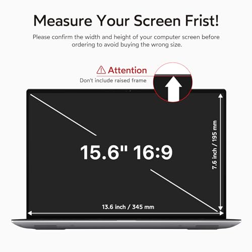 Image of bersem 2 Pack 15.6 Inch Monitor Computer Privacy Screen for 16:9 Ratio | Removable Anti Glare Blue Light Filter for Laptop Privacy Screen 15.6 inch, Anti-Spy, Anti-Scratch, UV-Blocking