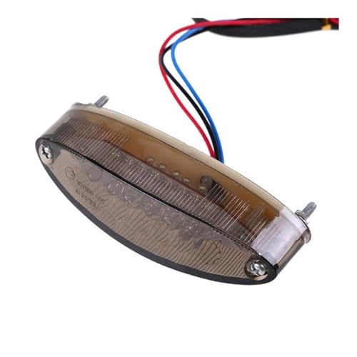 Feu arrière de moto à LED fumé avec clignotant intégré et feu de freinage