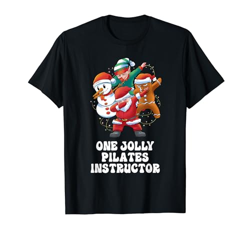 One Jolly Pilates Instructor Dabbing Santa Christmas T-Shirt