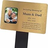 Grabmarker, personalisierbar, fügen Sie Ihr eigenes Foto hinzu | Gedenktafel | Gedenktafel | Gartendekoration | wetterbeständig | Größen wählbar (Medium 14,2 x 24,2 cm)