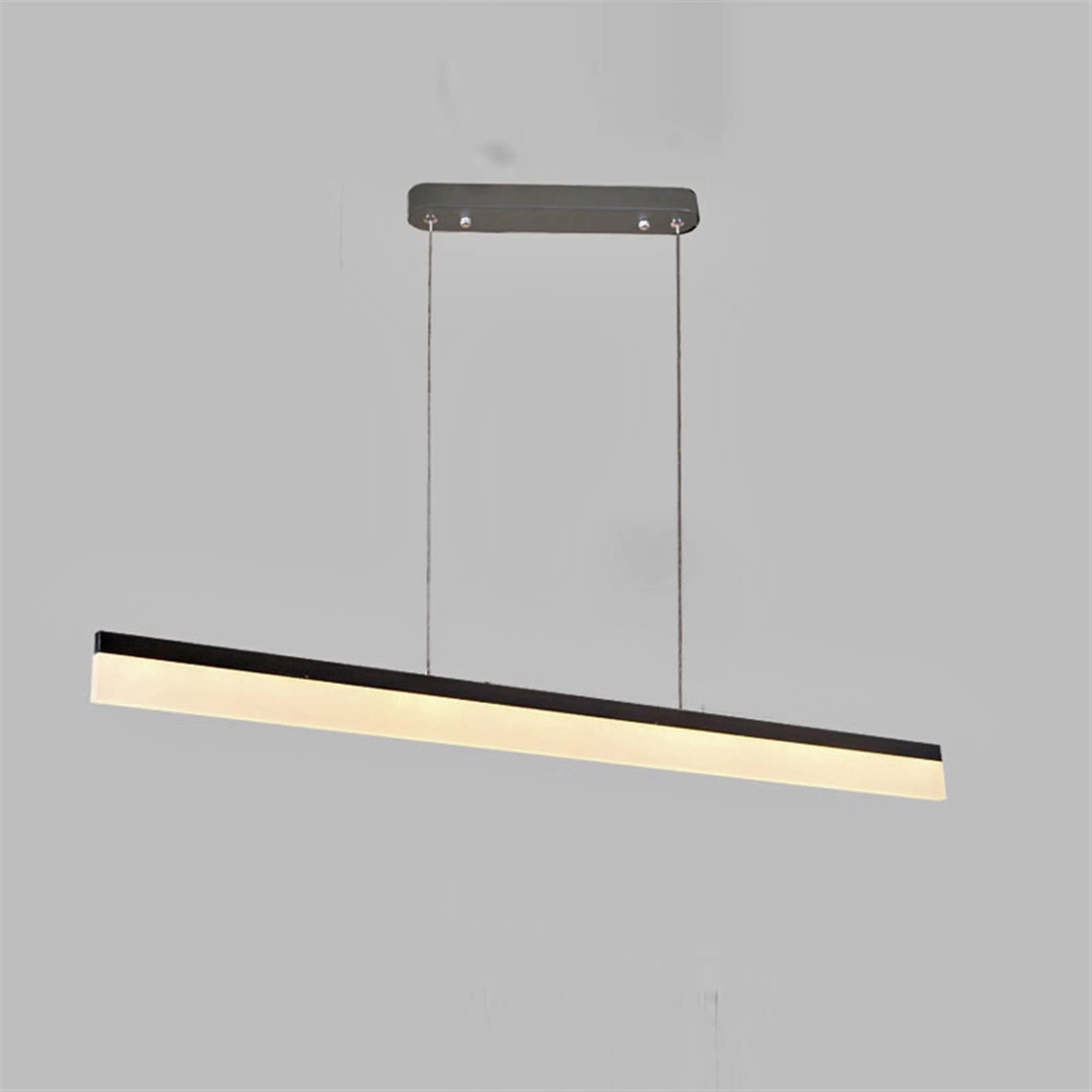 Lustre linéaire LED 120 cm en noir mat, luminaire suspendu au design architectural