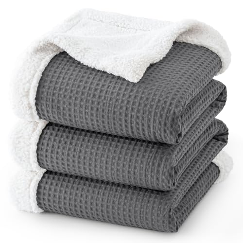 PHF Waffle Sherpa Blanket Queen Warm for Winter...