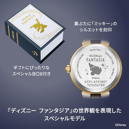 [CITIZEN] 腕時計 wicca 『ディズニー ファンタジア』 ソーラーテック Disneyコレクション 限定モデル ウォームゴールド ブルー ネイビー 金 ソーラー KP2-124-71 レディース 商品画像5