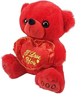 Huaxingda Bear In Heart Red Color, Bear Toy With I Love You, Heart, 9.84" Soft Bear Plushie Toy, Stuffed Animals Toy Stuffed Animal Gifts Valentines Day Decor For Bedroom Living Room