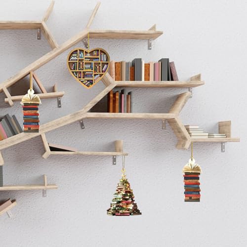 3PCS Book Christmas Tree Ornaments, Christmas Ornaments For Book Lovers, Stacked Books Pendant Hanging Gift Decorations for Christmas Tree (book ornaments 1) - Image 5