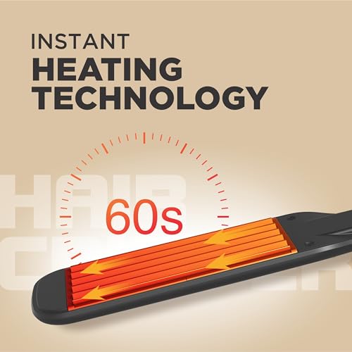 Image of Havells HS4501 Hair Crimper | Ceramic Coated Wide Plates| Fast Heat Up|LED Power Indicator|Easy Plate Lock System|Salon-like Voluminous Styling (Black)
