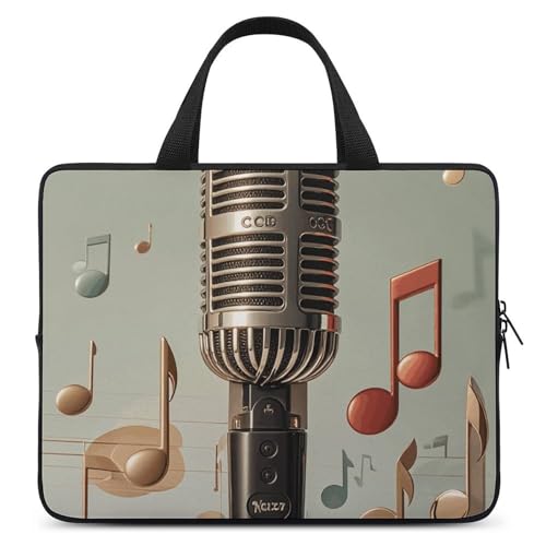 Housse tablette 13 pouces avec motif micro et musique housse ordi portable