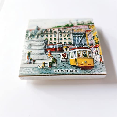 Imán 3D Lisboa Portugal Resina Decorativo 7x7 cm miniatura 2