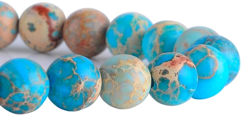 4mm 93pcs Blue Imperial Jasper Gemstone Loose Beads Round Beads 15.5" Per Strand