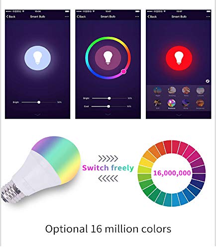 Lâmpada WiFi Smart, compatível com Alexa e Google Home (A)