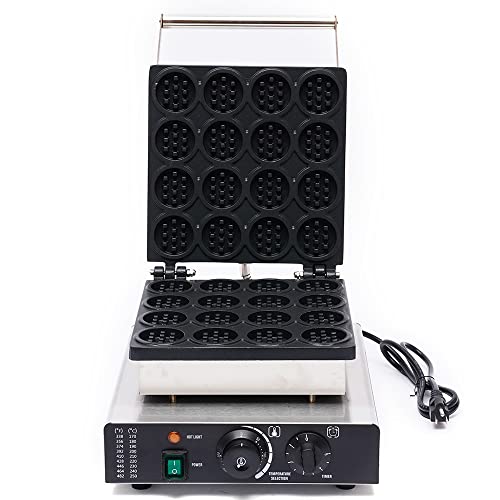 16-Grids Waffle Maker Electric Pancake Maker Non-stick Stainless Steel Waffle Making Machine Double Sided Pancake Making Machine with Temp and Time Control for Home Restaurant