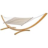 Hatteras Hammocks Large Regency Sand Sunbrella Quilted Hammock with Free Extension Chains & Tree Hooks, Handcrafted in The USA, Accommodates 2 People, 450 LB Weight Capacity, 13 ft. x 55 in.