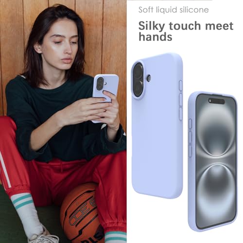 Coque iPhone 16 silicone antidérapante protégeant des chocs lilas