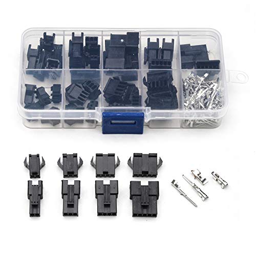 Davitu Electrical Equipments Supplies - 200PCS Black Nylon Housing Terminals Set 2/3/4/5 Pin Male/Female Connectors with Wings/Hooks For Electronics Household Appliance