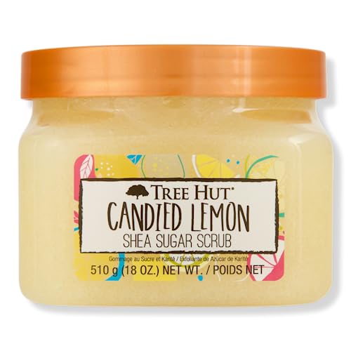 Tree Hut Shea Sugar Body Scrub Candied Lemon, 18oz + Ear Wax RemovalÂ SetÂ Combo