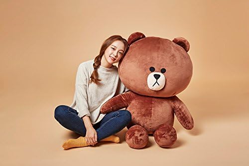 Amazon Line Friends 110cmぬいぐるみ ブラウン アニメ 萌えグッズ 通販