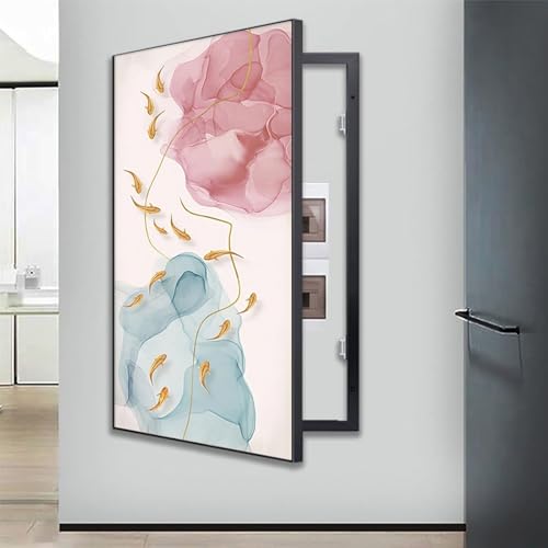 Boîte de distribution apparente cachée par un tableau décoratif
