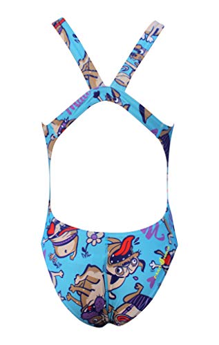 Maillot de bain Mad Wave Kids Pretty azure et bleu résistant au chlore