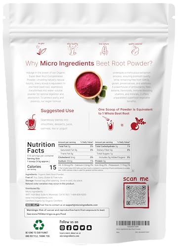 image for Micro Ingredients Organic Beet Root Powder, 4 Pounds | Cold Pressed, W
