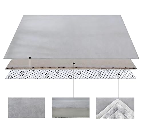 Tapis d'éveil bébé antidérapant isolant du sol gris - 6