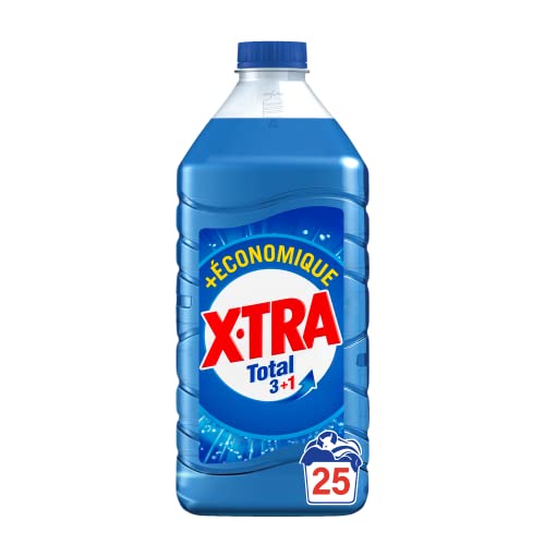 X•TRA Total+ EcoPack – Lessive Liquide Universelle – 25 Lavages (1.25L) – Linge Blanc et Couleur – Propreté du linge