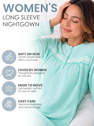 Image of Casual Nights Women's Cozy Long Sleeve Fleece Nightgown