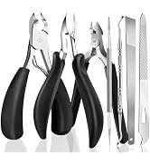 EBEWANLI Toe Nail Kit, 7PCS Pedicure Tools for Feet, Heavy Duty Toenail Clippers for Thick Toenai...