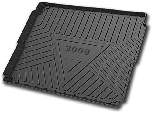 YYYYDS Voiture Tapis Coffre pour Peugeot 3008 2014-2019,Caoutchouc Bac De Protection,ImperméAble AntidéRapant RéSistant Rayures Tapis De Coffre Protetion,Voiture Interior Accessories Cover