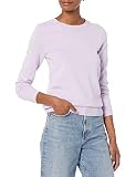 Amazon Essentials Women's Crewneck Sweater, 100% Cotton, Pastel Lilac, Large, Plus Size Available