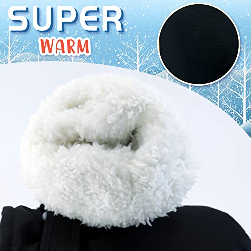 Poximi Winter Toddler Snow Gloves Baby Boys Waterproof Gloves For Girls Warm Mittens Fleece Ski Mittens For Outdoor Sports (Black, 2-4T) #TOP4