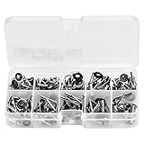 Fishing Rod Repair Kit – 80PCS 10 Sizes Fishing Rod Guide Replacement Kit with Ceramic Inserts, Stainless Steel Rod Eyelet Repair Kit for Spinning & Casting Rods, Includes Storage Case