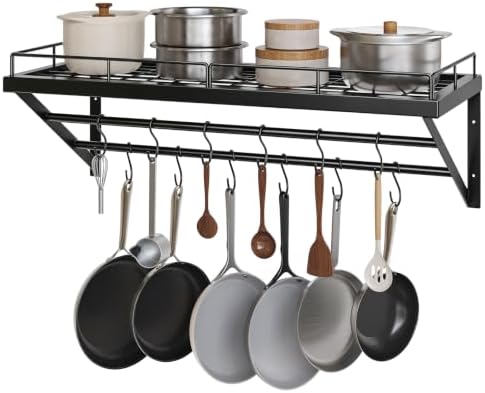 YATINEY Pot Rack, 30 Inch Wall Mounted Pot Rack, Kitchen Pot and ...