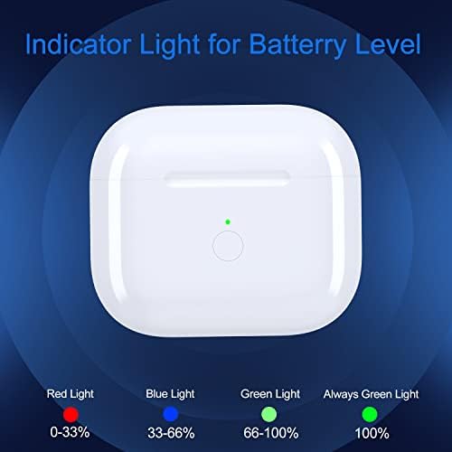 Wireless Charging Case Replacement Compatible with AirPod 3rd Generation , AirPod 3 Charger Case with Bluetooth Pairing Sync Button Without Earbuds , White