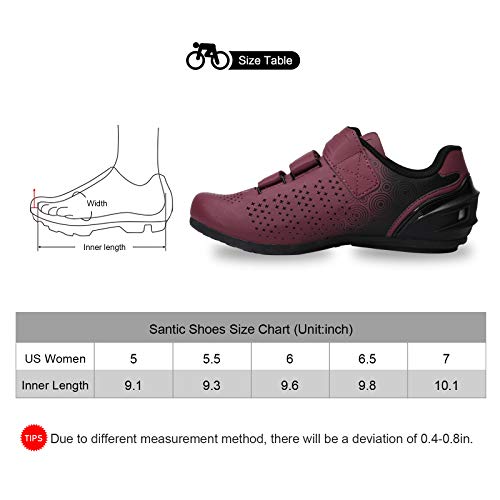 Santic Womens Cycling Shoe Road Bike Shoes Breathable Unlocked Shoes For Women Biking Shoes With Buckle Diana #TOP4