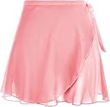 Tanzröcke für Damen Ballett Wickelrock Tanz Rock aus Chiffon Mit Taille Schnür Ballettrock für Kleinkinder Teenager Mädchen Ballett Rock Gymnastik Damen(Lotuswurzelpulver)