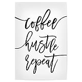 artboxONE Poster 75x50 cm Kaffee Typografie Coffee Hustle 