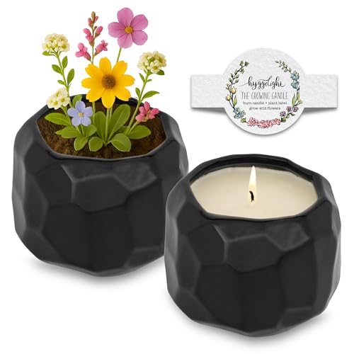 The Growing Candle, Unscented Fragrance Free Candles, 13oz Ceramic Pot,