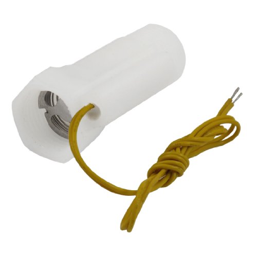 White Plastic Shell Magnetic Water Flow Switch w Inner Outer Thread