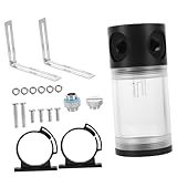 GALPADA Wasserkühlung PC Wassertank Transparent Zylindrischer Kühler Reservoir Kühlanlage Zubehör für Effiziente Kühlung und Einfache Montage